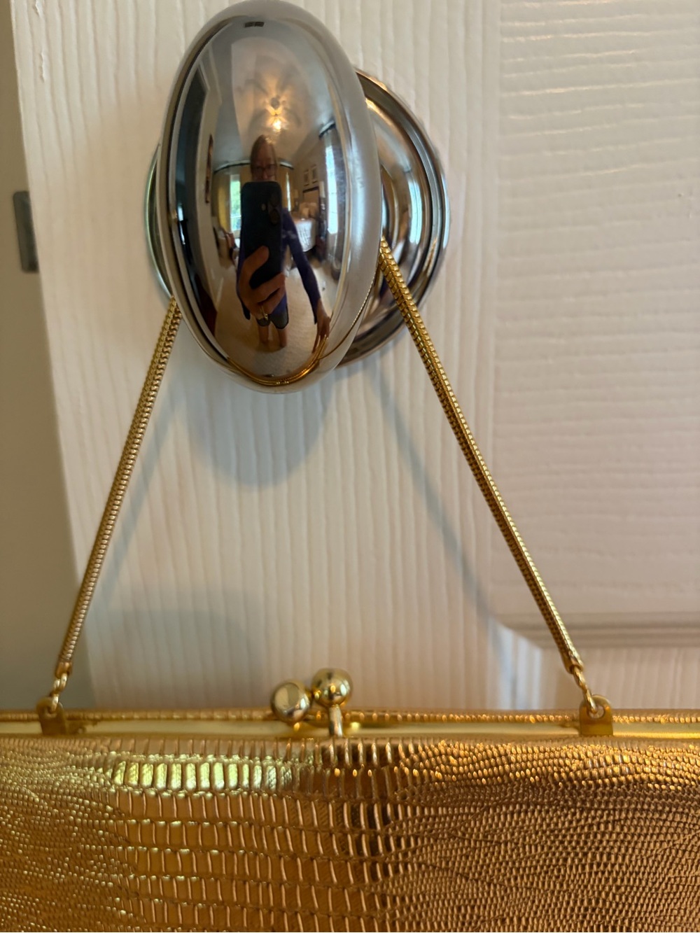 Vintage 1950s Bobbie Jerome Evening Bag Gold Chain Strap Clutch Purse - Picture 3 of 8